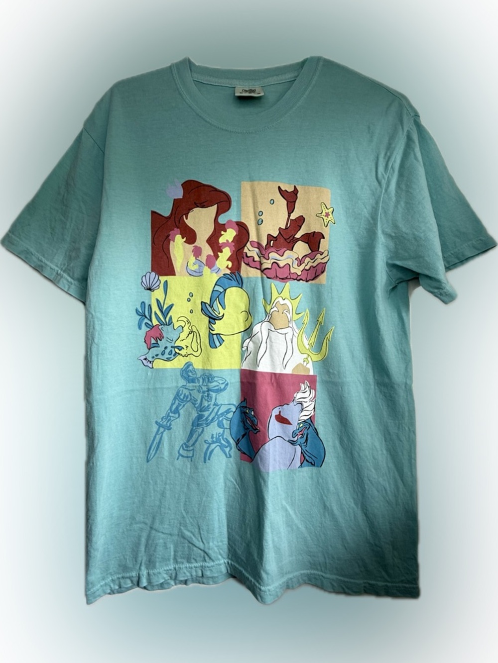 The Little Mermaid Custom Ocean Teal Adult T-Shirt Size Medium